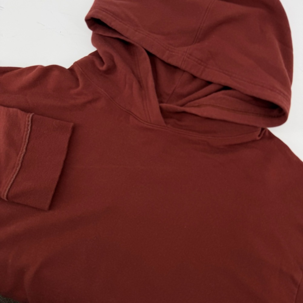 Nike Yoga Luxe Cropped‎ Hoodie Terracotta Red Modal Blend Womens 1X CZ9154-897